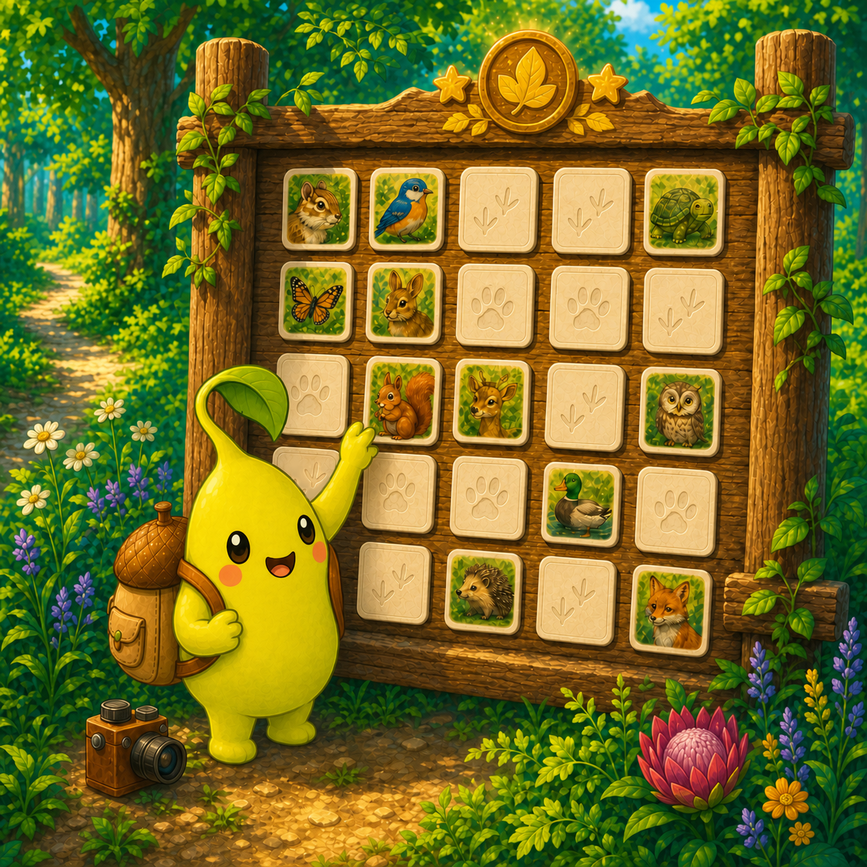 Sprout adds an animal discovery to a woodland collection board
